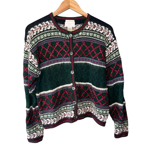 Christopher & Banks x Vintage Hand Embroidered Holiday Cardigan - Picture 2 of 11